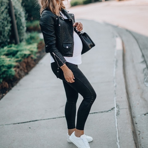 Aerie Offline Sports Athleisure Crossover Leggings Faux Leather‎ Moto Lounge M - Picture 2 of 9